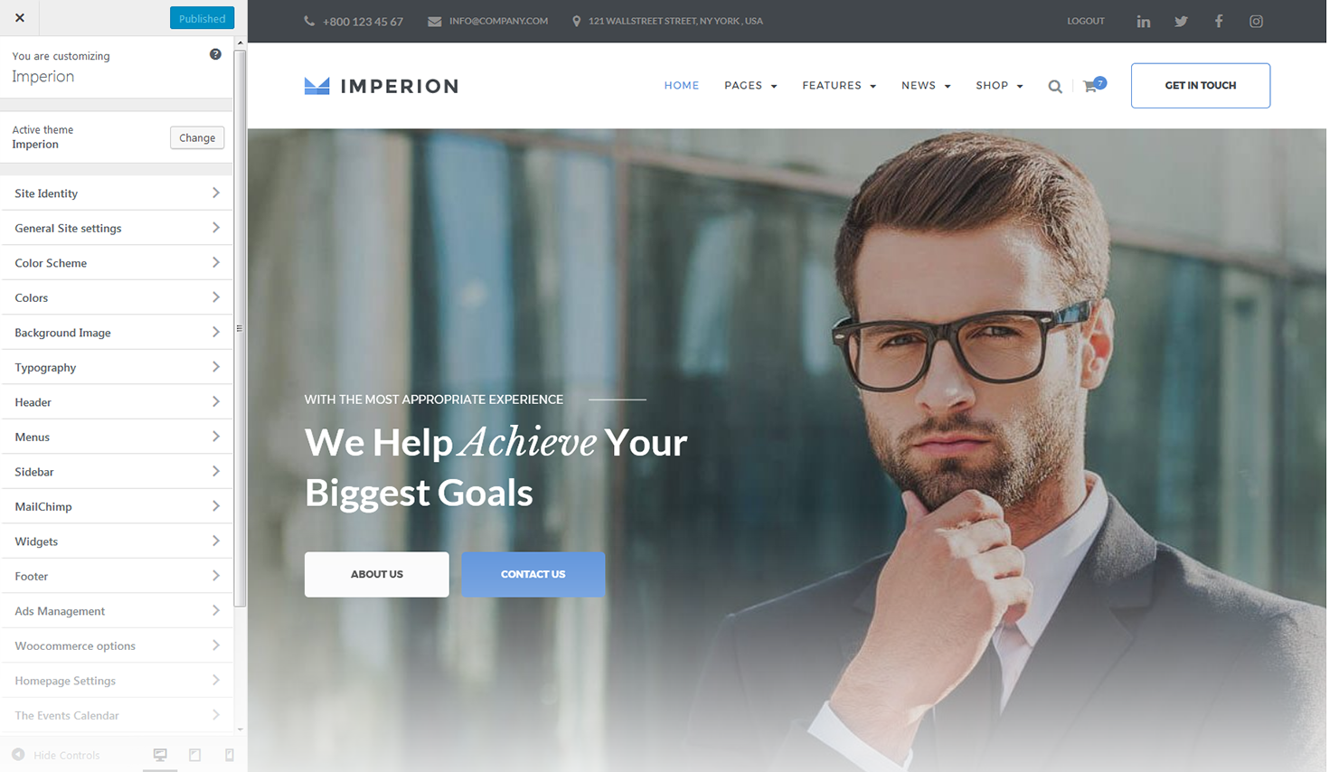 Customizer Screen