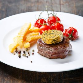 Beef Steak with Butter and Baked tomato 1