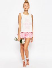 ASOS BRIDAL Here Comes The Bride Vest & Short Pyjama Set_3