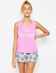 ASOS Shake Your Coconuts Vest & Short Pyjama Set ASOS Shake Your Coconuts Vest & Short Pyjama Set