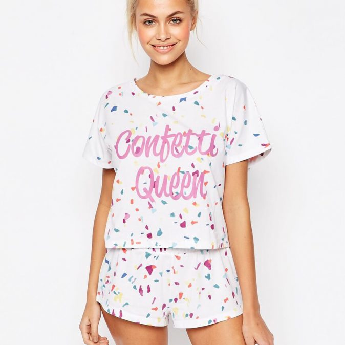 BRIDAL Confetti Queen Tee & Short Pyjama set