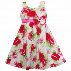 Girls Dress Big Peony Flower Bow_01