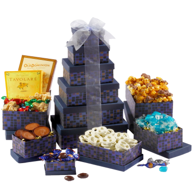 Broadway Basketeers Souring Saphire Sympathy Gift Tower 1