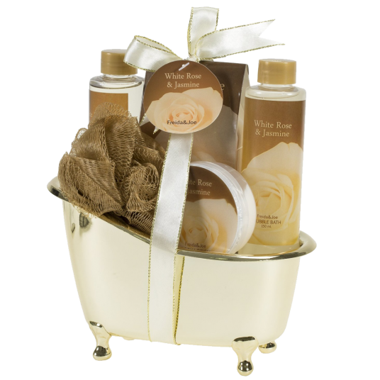 White Rose Jasmine Gold Tub Spa Bath Gift Set 1 White Rose Jasmine Gold Tub Spa Bath Gift Set 1
