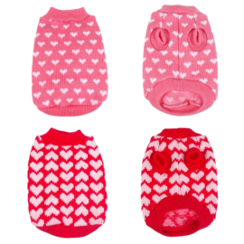 Silvercell Pets Puppy Dogs Clothes Jacket Little Heart Knit Sweater Coat Pink XL_6