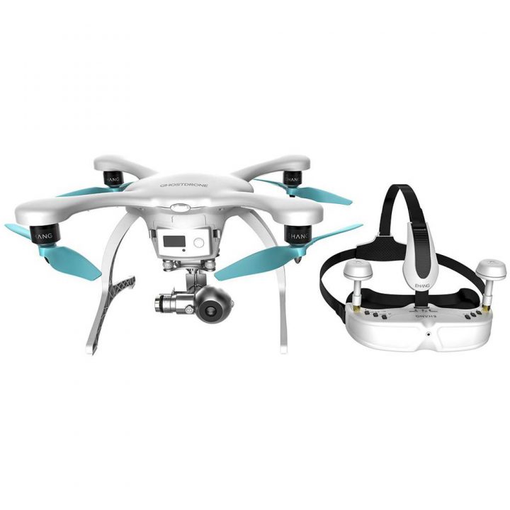 EHANG – Ghostdrone 2.0 VR Drone (Apple iOS Compartible) – White-Blue 1