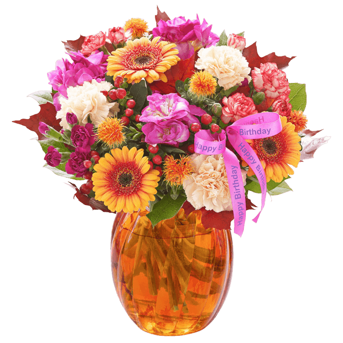 Happy Birthday Autumn Brights Globe 01