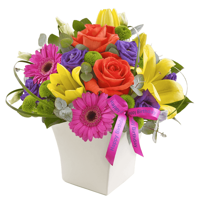 Happy Birthday Vibrant Exquisite Arrangement 01