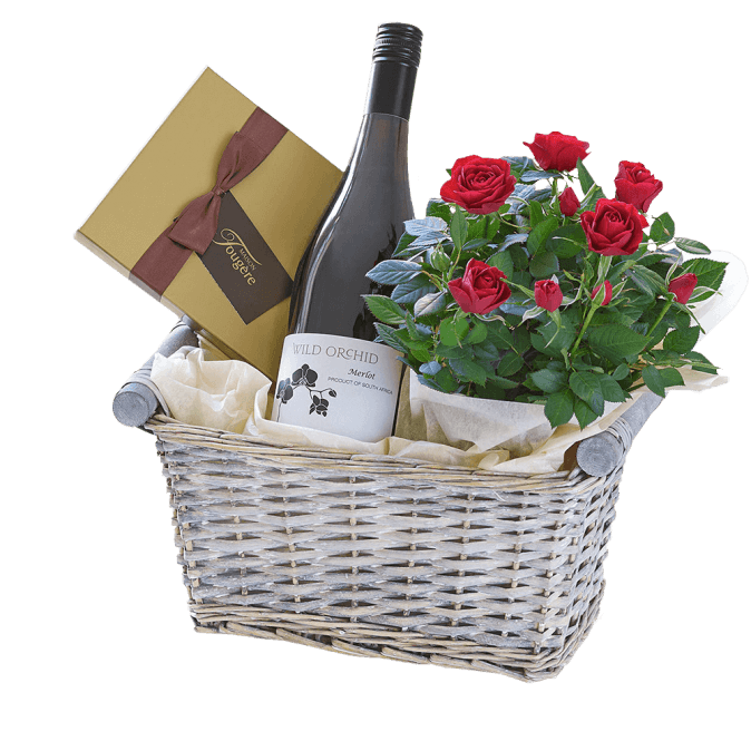 Luxury Red Wine Gift Basket 01