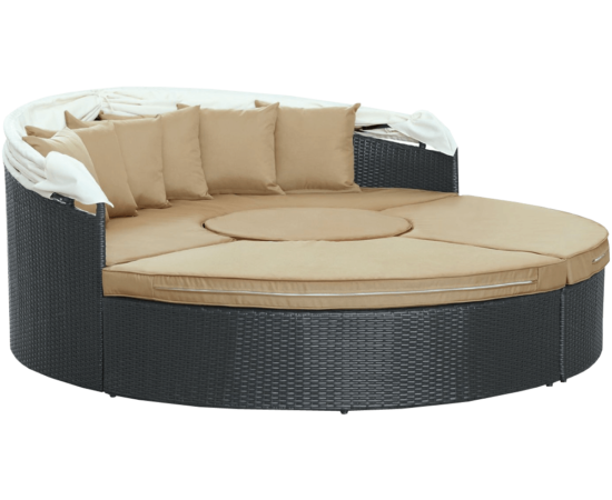 LexMod Quest Circular Outdoor Wicker Rattan Patio Daybed_6