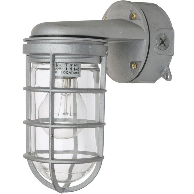 Sunlite VTA100 9.7-Inch 100 Watt Vapor Proof Vandal Proof Outdoor Fixture Metallic Finish Clear Glass 1