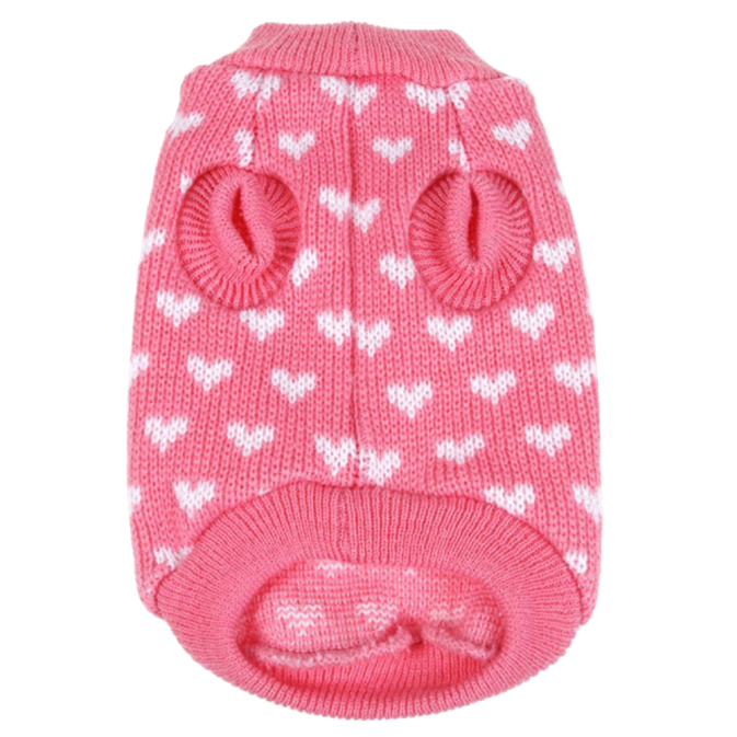 Silvercell Pets Puppy Dogs Clothes Jacket Little Heart Knit Sweater Coat Pink XL_2