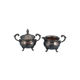 Epca Bristol Silver 110 Covered Sugar & Creamer, Footed_01 Epca Bristol Silver 110 Covered Sugar & Creamer, Footed_01