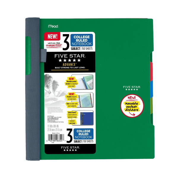 Five Star Advance Spiral Notebook Standard Size 6