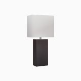 Elegant Designs LT1025-BLK Modern Genuine Leather Table Lamp, Black