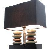 Elegant Designs LT1036-BLK Rectangular Dual Stacked Stone Ceramic Table Lamp, Black_1