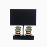 Elegant Designs LT1036-BLK Rectangular Dual Stacked Stone Ceramic Table Lamp, Black_2