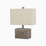 Stone & Beam Modern Slate Rock Table Lamp, With Bulb, White Shade_2