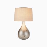 Stone & Beam Textured Silver Table Lamp, With Bulb, White Shade_1
