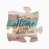 What I Love about Home is Who I share it With Multicolor 12 x 12 Wood Wall Art Puzzle Piece_1_2