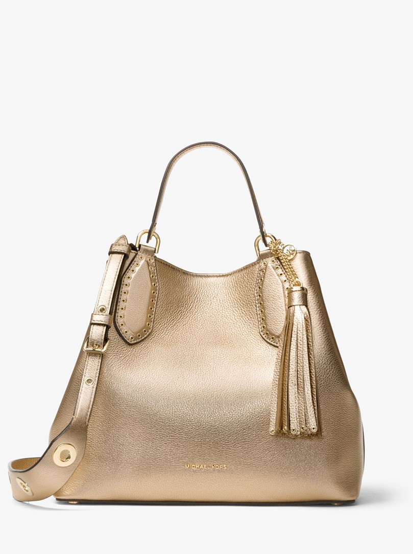 Brooklyn Metallic Leather Tote