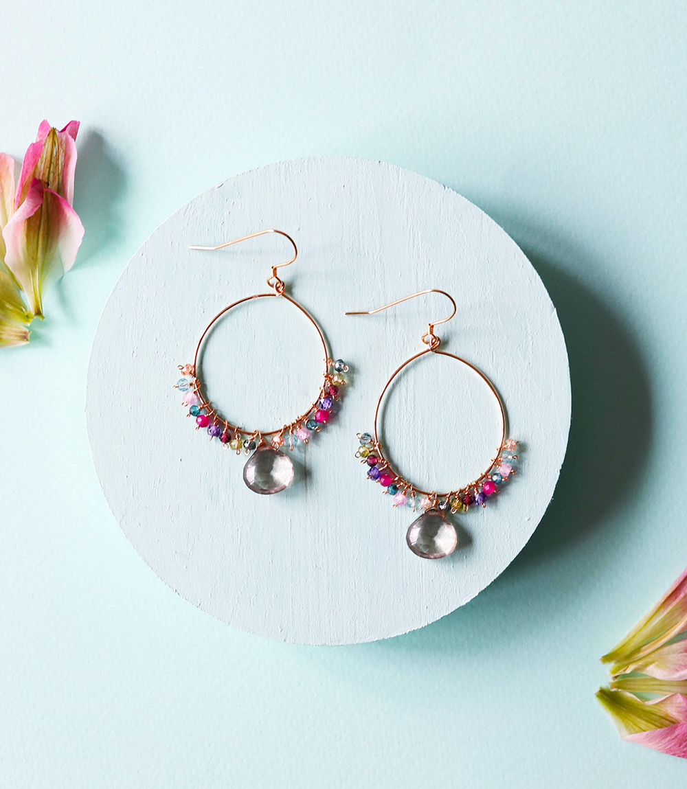 Smoky Quartz Earrings , Graduation Gift, 14k Gold Earrings, Gemstone Earrings, Gold Drop Earrings_2
