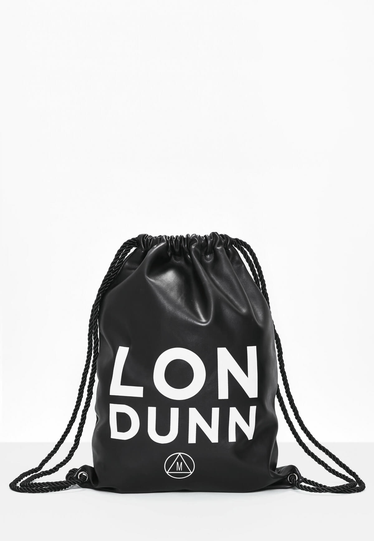 Londunn missguided black faux leather drawstring bag