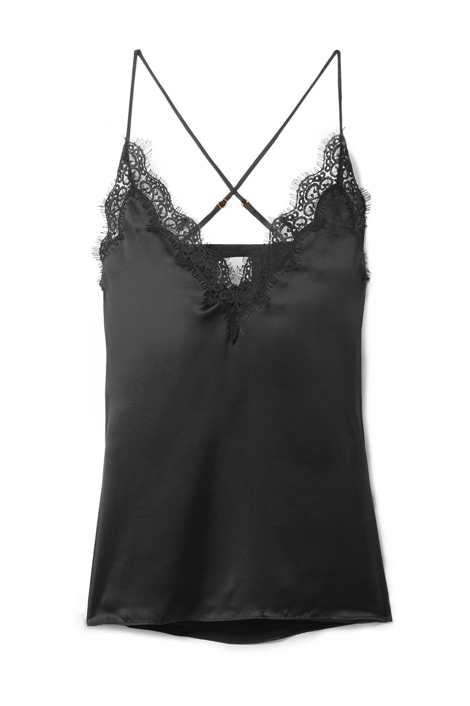 Everly lace-trimmed silk-charmeuse camisole
