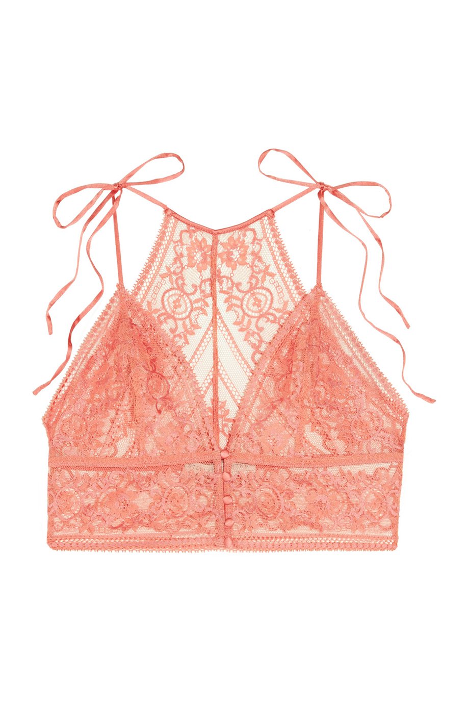 Ophelia Whistling stretch-Leavers lace soft-cup bra