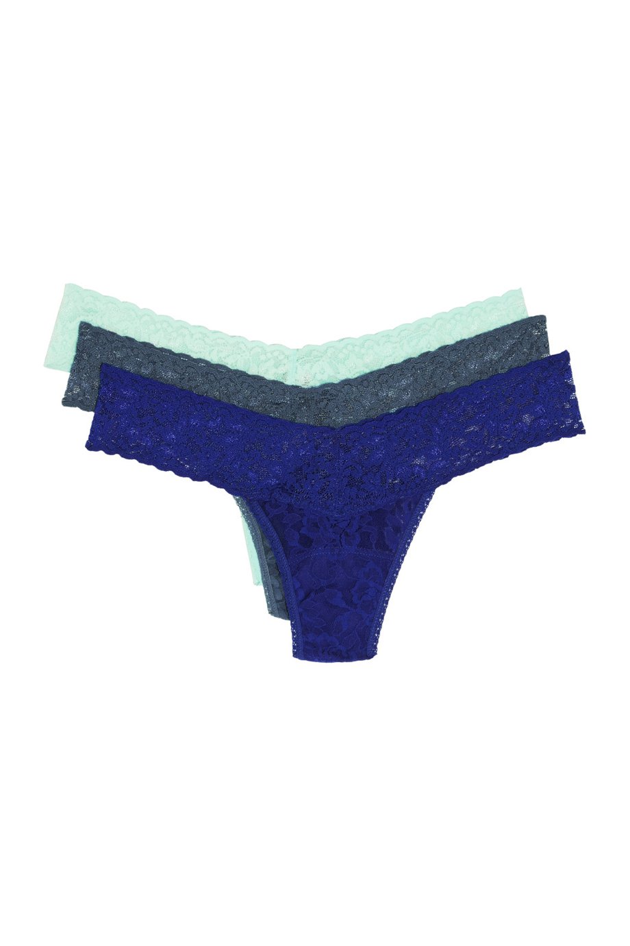 Signature set of three stretch-lace thongs (7)
