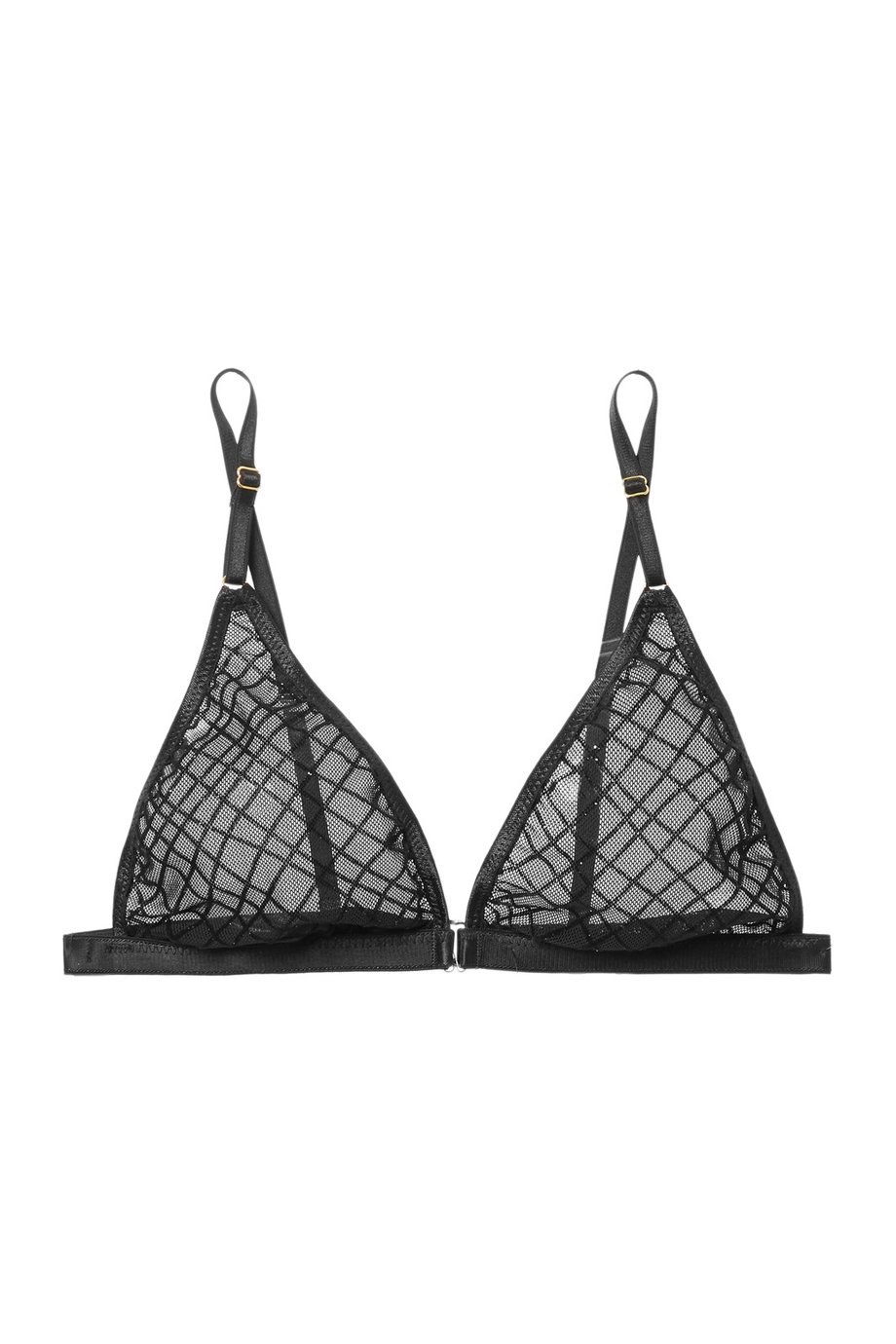 Vanda glittered flocked tulle soft-cup triangle bra