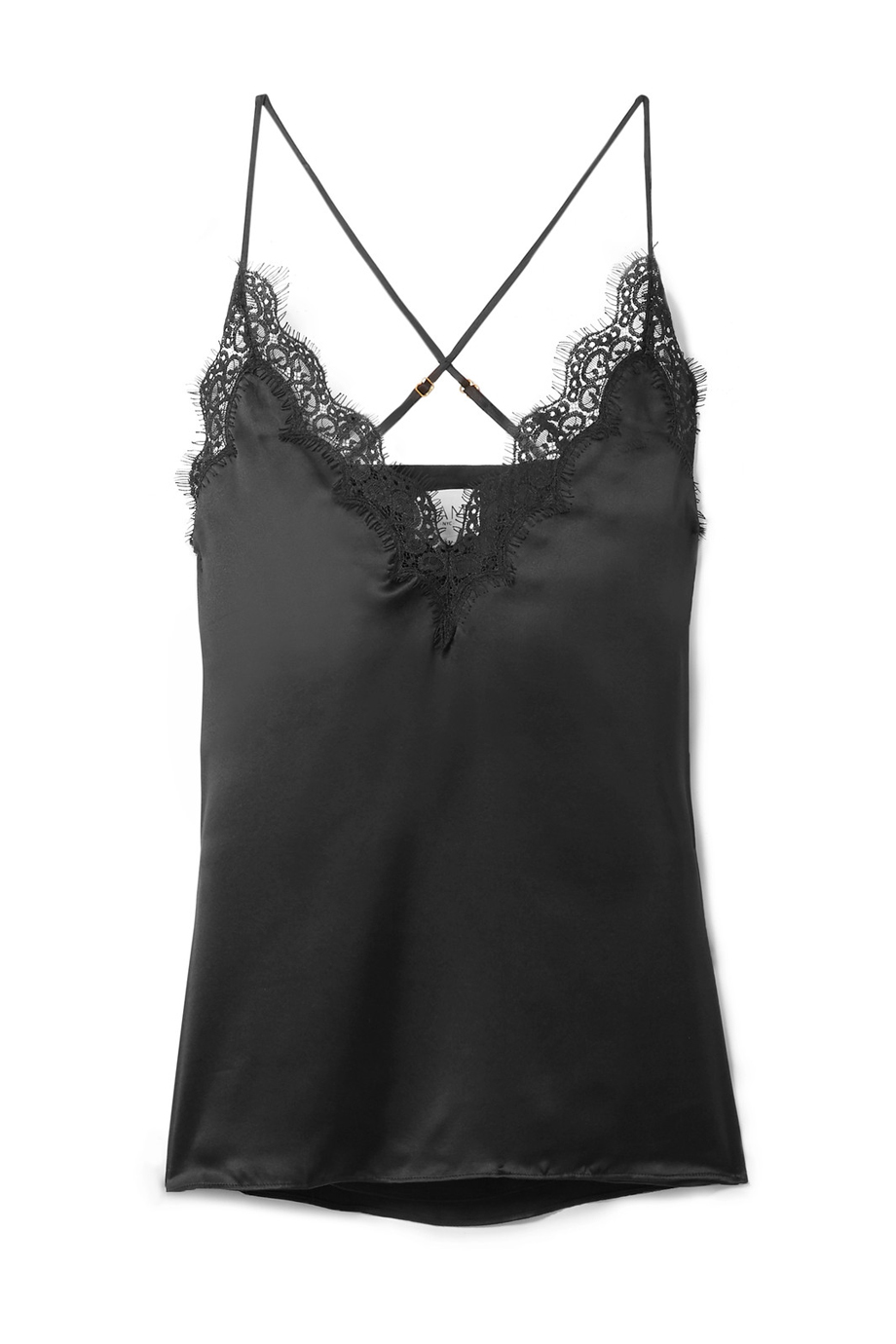 Everly lace-trimmed silk-charmeuse camisole