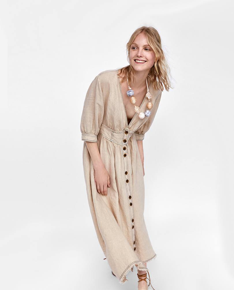Topstitched Linen Dress_2