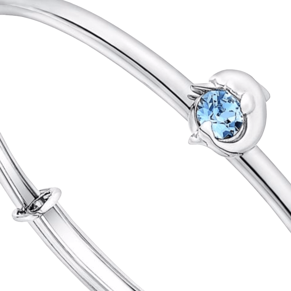 Children's Silver & Blue Swarovski Crystal Dolphin Earrings_02
