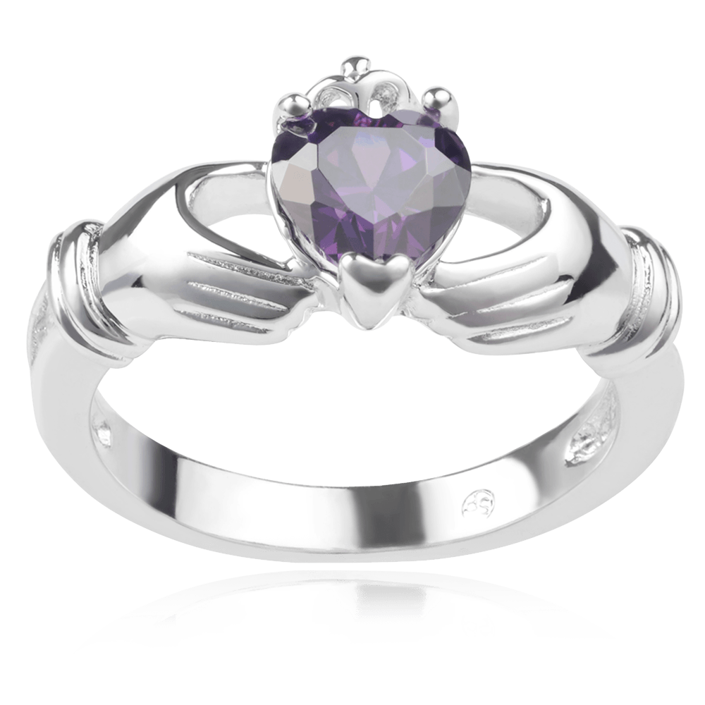Journee Collection Sterling Silver Cubic Zirconia Claddagh Ring_01
