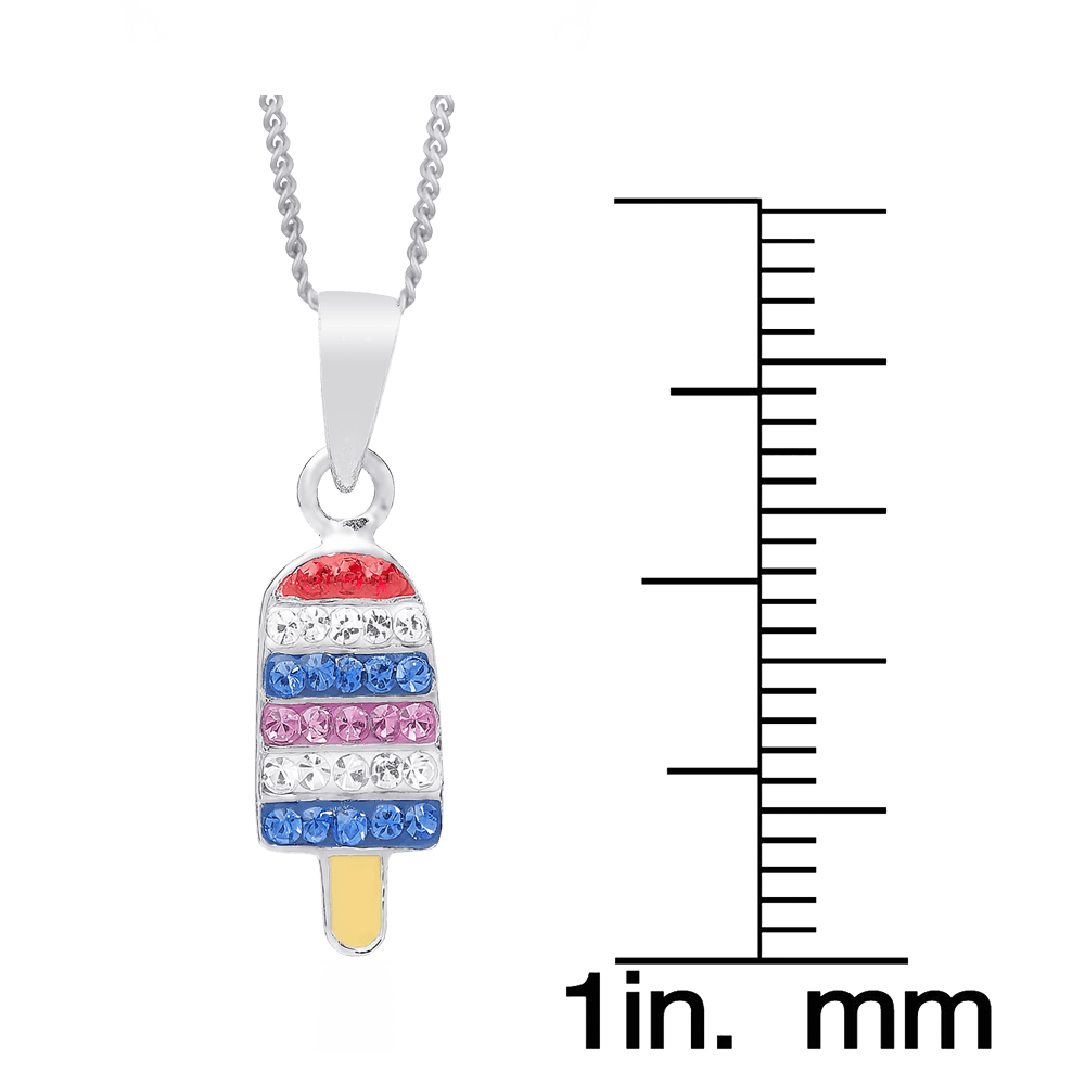Molly and Emma Sterling Silver and Crystal Ice Cream 2 Necklace and Stud Earrings Set_05