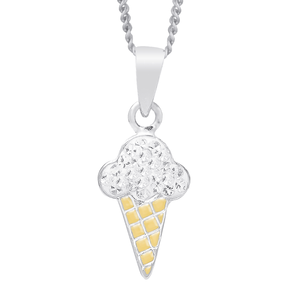 Molly and Emma Sterling Silver and Crystal Ice Cream Necklace and Stud Earrings Set_02