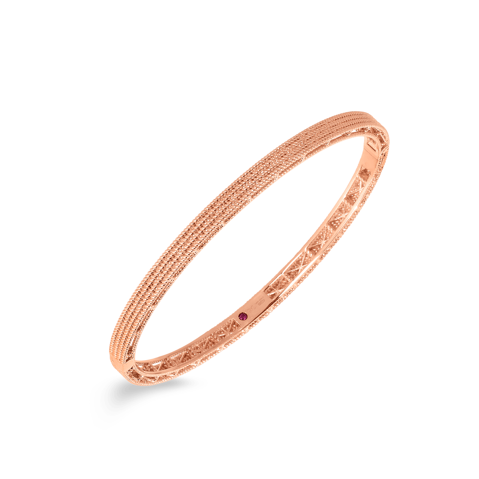 18K Rose Gold Barocco Oval Bangle