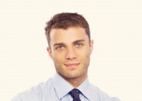 Portrait of business man isolated on white background