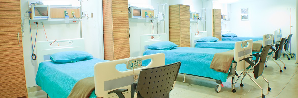 interior of new empty hospital room fully equipped
