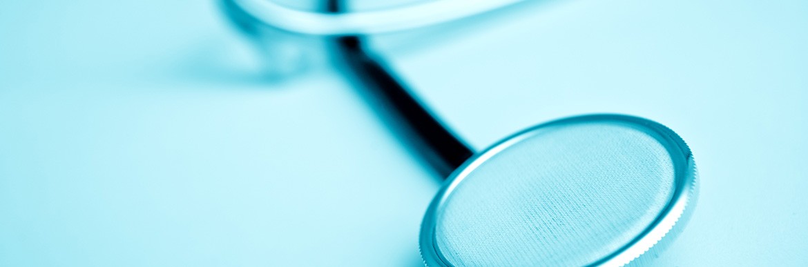 Doctor stethoscope close up, healt care industry equipment.