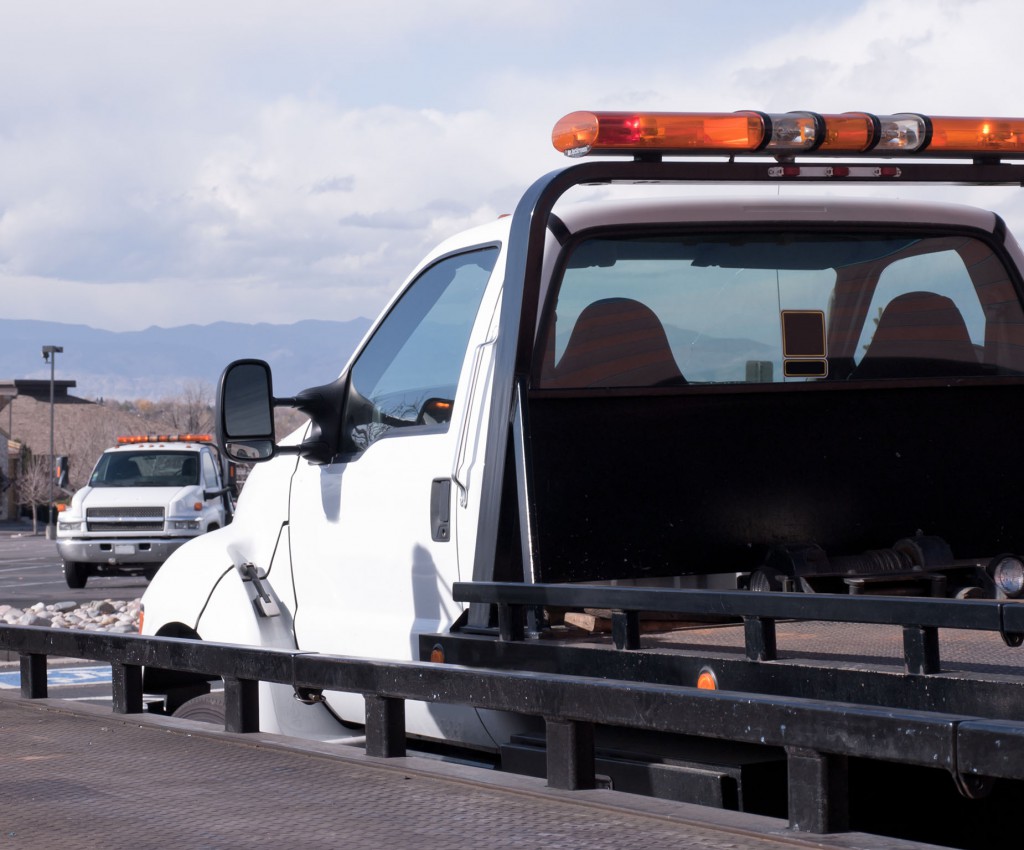 Empty car tow truck.