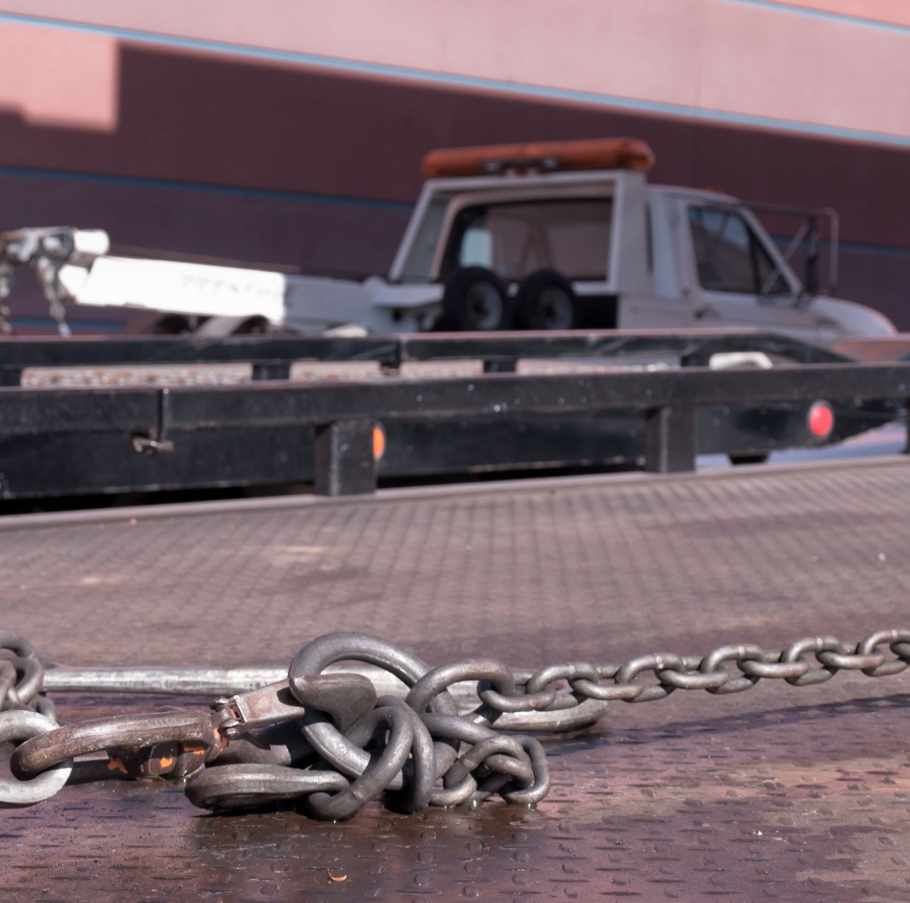 Empty car tow truck.