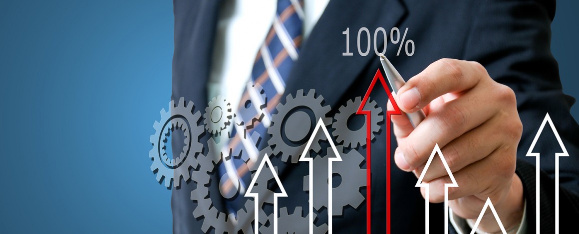 Business man with graph