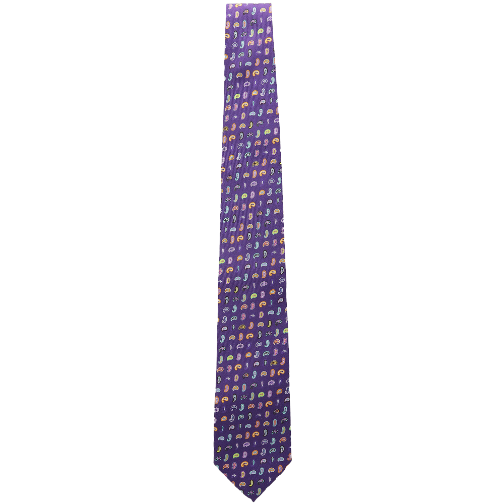 Etro Allover Mini Paisley Regular Width Silk Tie 4