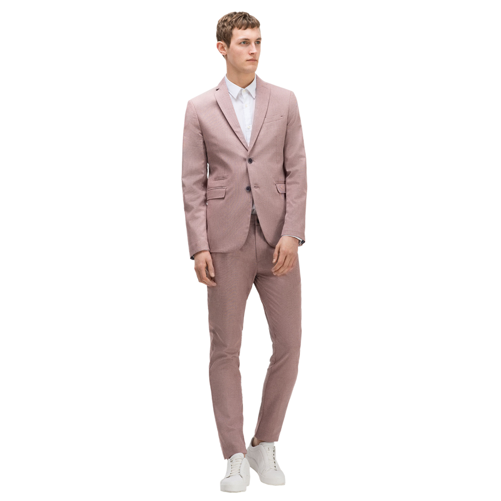 Textured suit. Breast pocket. Classic button fastening 1
