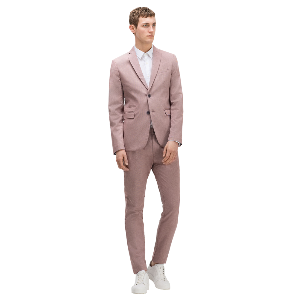 Textured suit. Breast pocket. Classic button fastening 1